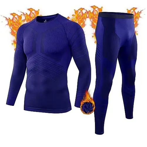 Produktbild: MEETWEE Thermounterwäsche Herren Atmungsaktiv Männer Thermo Funktionswäsche Winter Skiunterwäsche Unterwäsche Thermounterhemd Thermounterhose Base Layer Ski Winter Sport