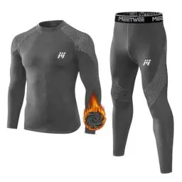 Produktbild: MEETWEE Thermounterwäsche Herren, Winter Funktionsunterwäsche Atmungsaktiv Thermo Unterwäsche Set Lang Thermohemd & Thermohose Kompressionsanzug für Männer Skifahren Laufen Sport