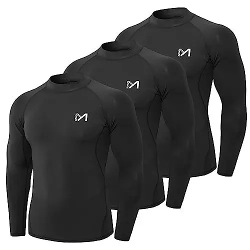 Produktbild: MEETYOO Kompressionsshirt Herren, Funktionsshirt Langarm Fitnessshirt Männer Atmungsaktiv Sportshirt Laufshirt für Laufen Sport Turnhalle