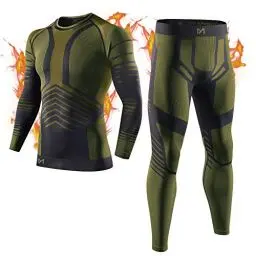 Produktbild: MEETYOO Thermounterwäsche Set Herren, Innenfleece Lange Funktionsunterwäsche Atmungsaktiv Winter Skiunterwäsche Sport Kompressionsanzug für Workout Skifahren Laufen Radsport Wandern