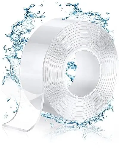 Produktbild: MEFUWXTE Doppelseitiges Klebeband,Extra Starke Klebekraft Nano Doppelseitige Klebebänder, Waschbares Spurloses Klebebände,Transparent Ablösbar Klebestreifen(10 FT)