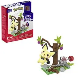 Produktbild: MEGA POKÉMON - Pichus Wald-Futtersuche Bauset mit Bewegungsstein, bewegliche Pichu-Figur und Waldlandschaft zum Ausstellen, kombinierbar mit Anderen Abenteuerbausets, für Kinder ab 7 Jahren, HPB59