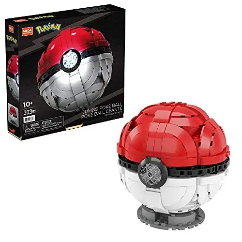 Produktbild: MEGA Pokémon - Jumbo Poké Ball-Bauset, leuchtende Herausforderung mit 303 Bausteinen, für Kinder ab 6 Jahren, HBF53