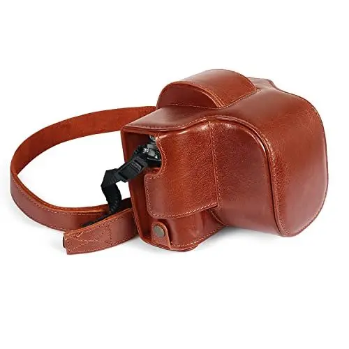 Produktbild: MegaGear Ever Ready Echtleder-Kameratasche kompatibel mit Nikon Z fc (16-50 mm) (Brown), MG2011
