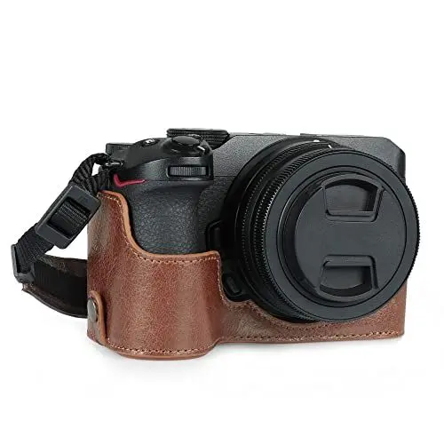 Produktbild: MegaGear Ever Ready Kameratasche aus echtem Leder, kompatibel mit Nikon Z30 (Braun)