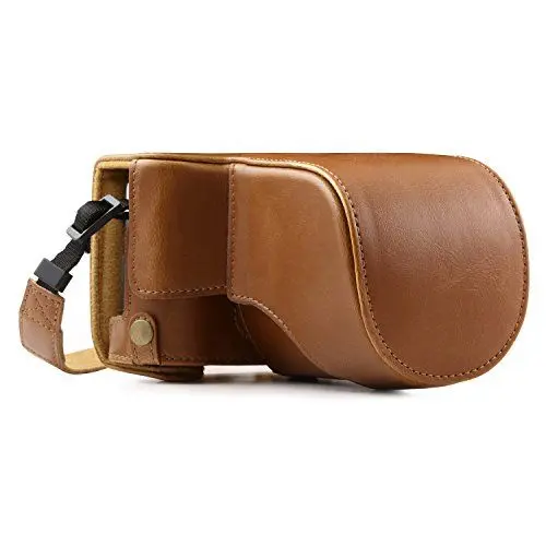 Produktbild: MegaGear Fujifilm X-A10 Ever Ready Leder Kamera-Case mit Trageriemen und Batteriezugang Hellbraun MG1003