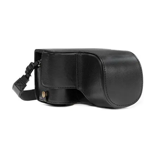 Produktbild: MegaGear MG1484 Sony Alpha A6500 (16-70, 18-135 mm) Ever Ready Leder Kamera-Case mit Trageriemen - Schwarz