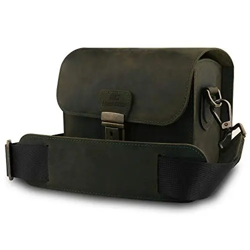 Produktbild: MegaGear Pebble Kameratasche - Kuriertasche aus echtem Leder für Spiegellose, Sofortbild- und DSLR Kameras