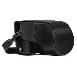 Produktbild: MegaGear MG981 Ever Ready Leder Kamera-Case mit Trageriemen kompatibel mit Fujifilm X-T30, X-T20, X-T10 (16-50mm / 18-55mm Lenses) - Schwarz
