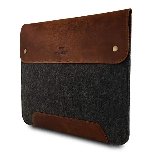 Produktbild: MegaGear MacBook-Tasche aus echtem Leder und Fleece,Laptop-Hülle für MacBook Pro und MacBook Air,14 Zoll,13 Zoll (M2,M2 Pro,M2 Max,M1), 13,3 Zoll, iPad Pro 12,9 Zoll, Modelle 2020,2021,2022 und 2023