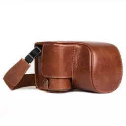 Produktbild: MegaGear Sony Alpha A6500 (16-50 mm) Ever Ready Echtleder Kamera-Case mit Trageriemen und Batteriezugang Braun MG1237