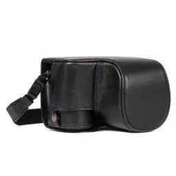 Produktbild: MegaGear Sony Alpha A6500 (16-50 mm) Ever Ready Leder Kamera-Case mit Trageriemen und Batteriezugang schwarz MG1230