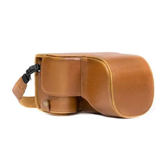 Produktbild: MegaGear Sony Alpha A6500 (up to 16-70mm Objektiv) Ever Ready Leder Kamera-Case mit Trageriemen und Batteriezugang Hellbraun MG1016