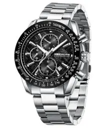 Produktbild: MEGALITH Herren Uhr Chronograph Armbanduhr: Analog Quarzuhr Herren - Silber Wasserdicht Männer Uhren Edelstahl Elegante