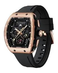 Produktbild: MEGALITH Herrenuhr Schwarz Militär Sportlich Chronographen Armbanduhr Herren Groß Wasserdicht Analog Quarz Uhr Herren Lässig Designer Uhren fur Männer Rubber Datum Leuchtend Geschenke für Männer