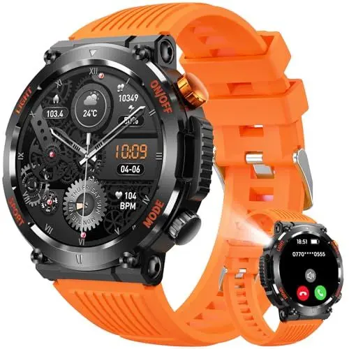 Produktbild: MEGALITH Smartwatch Herren Fitness Tracker: Android iOS Kompatibel Smart Armbanduhr Wasserdicht Sport