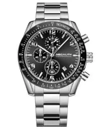 Produktbild: MEGALITH Uhren Herren Analog Edelstahl: Silber Mode Wasserdicht Armbanduhr - Chronograph Uhr Geschenk fur Männer