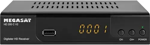 Produktbild: Megasat HD 200 C V2 – DVB-C Receiver (geeignet für Kabelempfang, Full HD, Empfang Aller freien Programme, SCART, HDMI) – Schwarz