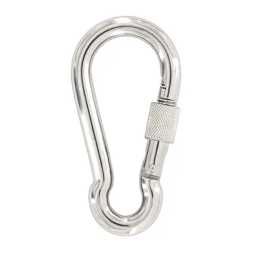Produktbild: MEGAVERSAL Premium Edelstahl Schraubkarabiner 10x100 mm (1 Stück) belastbar bis 250 kg