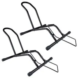 Produktbild: MEGHNA Fahrradständer Professional Boden Freistehender Ständer Halter Montages Fahrradpark Ständer für Mountainbike Rennrad MTB Schwarz 2 Stueck