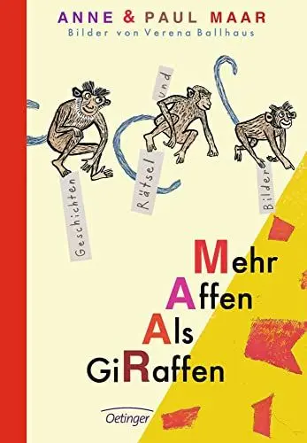 Produktbild: Mehr Affen als Giraffen: Geschichten, Rätsel und Bilder. Fantasievolle Anthologie für Kinder ab 6 Jahren, ideal für Familienspaß mit hochwertigen Illustrationen