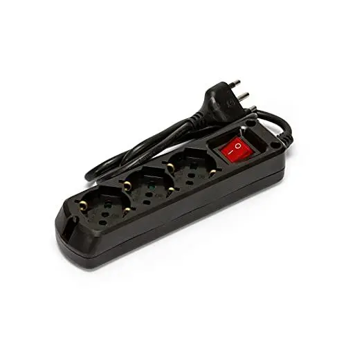 Produktbild: Mehrfachsteckdose 3-fach Schuko + 10/16A mit Schalter 1m Kabel und Stecker 16A