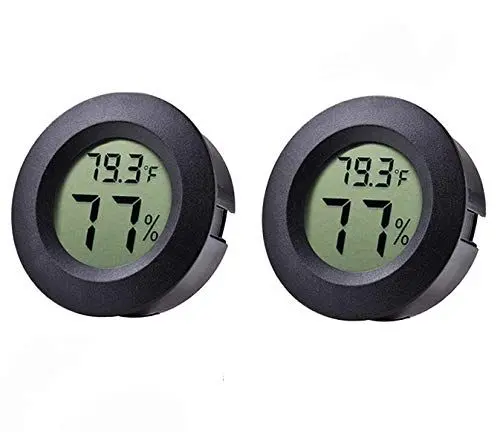 Produktbild: Meichoon 2 Stücke Mini Elektronisches Thermometer, Hygrometer für Zigarren-Humidor,Innen-Haushalt,Eingebettetes Thermometer,Temperatur-Feuchtigkeitsmesser Detektor,Q-UD01 Schwarz