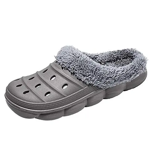 Produktbild: Meidiastra Damen Clogs Gefüttert Damen Herren Winter Hausschuhe Wasserdicht rutschfeste Warme Pantoffeln Plüsch Pantoletten Gartenschuh Clog EU36-45