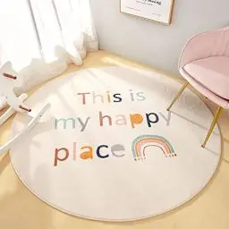 Produktbild: MEIFEISEWU Runde Teppiche, Weiche Waschbare Kinderzimmerteppiche, Flauschige Regenbogenmuster Teppiche, Kurzflor-Schlafzimmer- oder Spielteppiche für Jungen und Mädchen und mehr