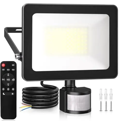 Produktbild: MEIKEE 60W LED Strahler mit Bewegungsmelder 5900LM 6500K Kaltweiß 3 Modi 10 Helligkeitsstufen LED Fluter mit Sensor IP66 Wasserdicht Scheinwerfer für Garten Garage Sportplatz