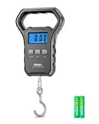 Produktbild: Meilen Fischwaage, 110lb/50kg Gepäckwaage Hängewaage Angelwaage mit Beleuchtetem LCD-Display, Gepäckwaage für Koffer mit Großem Griff, Digitale Postwaage Angeln Geschenke für Männer