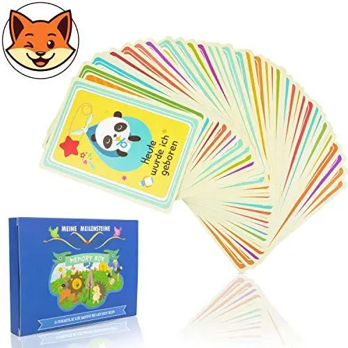 Produktbild: Meilensteinkarten Baby für Babys Erstes Lebensjahr - Milestone Cards DEUTSCH - Fotokarten - Geschenk zur Geburt, Taufe und Babyparty – Foto- und Erinnerungs-Karten – Geschenkset für Jungen und Mädchen