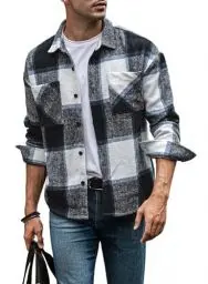 Produktbild: Meilicloth Blau Karohemd Damen Hemd Kariert Herren Plaid Hemden Cowboy Hemd Herren Hemden Herren Langarm S