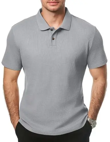 Produktbild: Meilicloth Poloshirts Herren Kurzarm Männer Tennis Sommer Knopfleiste T-Shirts Männer Casual Sport Shirt Basic Regular Fit Golf Polohemd Apricot XL