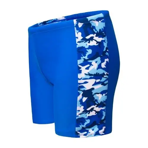 Produktbild: MEILONGER Jungen Swim Boxers Badehose Badeshorts Kinder Schnelltrocknend Boardshorts Bademode Schwimmhosen(Blau-Blau,164-170)