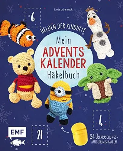 Produktbild: Mein Adventskalender-Häkelbuch: Helden der Kindheit: 24 Überraschungs-Amigurumis für die Weihnachtszeit häkeln – Mit perforierten Seiten zum Auftrennen