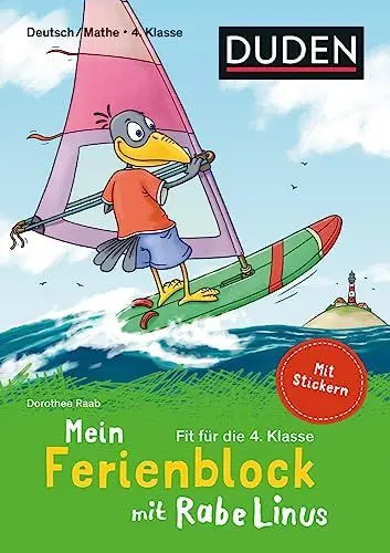 Produktbild: Mein Ferienblock mit Rabe Linus – Fit für die 4. Klasse: Mit Stickern (Mein Lern- und Spaßblock mit Rabe Linus)