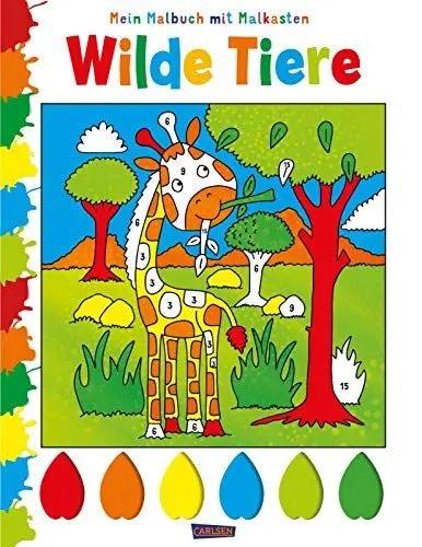 Produktbild: Mein Malbuch mit Malkasten: Wilde Tiere: Mit bunter Wasserfarben-Palette