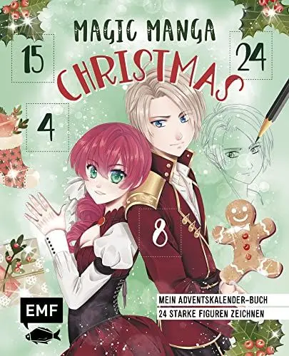 Produktbild: Mein Manga-Adventskalender-Buch: Magic Manga Christmas: 24 starke Figuren zeichnen – Mit perforierten Seiten zum Auftrennen