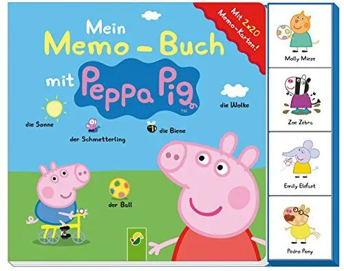 Produktbild: Mein Memo-Buch mit Peppa Pig. Mit 2 x 20 Memo-Karten: Spielerisch neue Wörter zu Kindergarten, Spielplatz und Einkaufen lernen. Für Kinder ab 3 Jahren