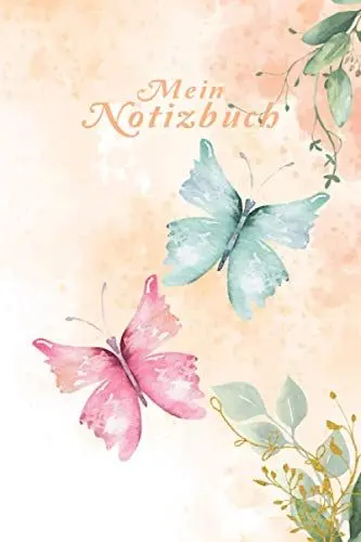 Produktbild: Mein Notizbuch mit Schmetterlingen: Notizbuch a5 liniert mit Register - 124 Seiten Platz für das Notieren von Ideen, Gedanken und Notizen - Softcover ... geeignet für die Arbeit, Büro, Schule und Uni