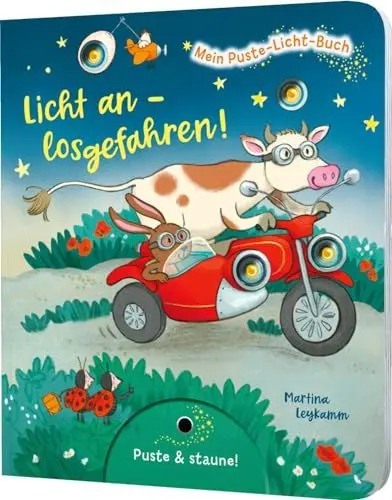 Produktbild: Mein Puste-Licht-Buch: Licht an – losgefahren!: Fahrzeuge-Pappebuch mit Puste-Licht und LED-Lämpchen, für Kinder ab 18 Monaten