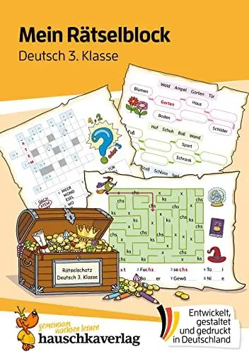 Produktbild: Mein Rätselblock Deutsch 3. Klasse: Rätsel für kluge Köpfe mit Lösungen - Förderung mit Freude (Das Rätselbuch für die Grundschule, Band 683)
