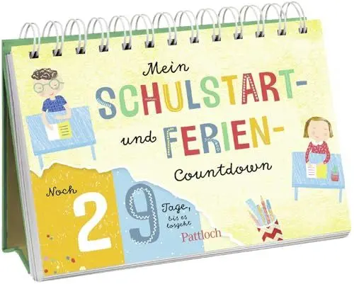 Produktbild: Mein Schulstart- und Ferien-Countdown: Ein tierisch guter Wochenkalender | Aufstellbuch (Kleine Geschenke zur Einschulung & für die Schultüte)