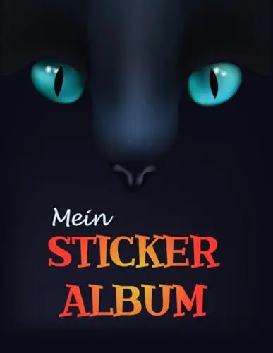 Produktbild: Mein Stickeralbum: Blanko Stickerbuch für Kinder | Mit 120 Leeren Seiten-Halloween Schwarze Katzen