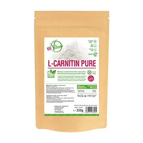 Produktbild: Mein Vita/L-Carnitin PUR 330g Beutel - Reines L-Carnitin Tartrat Pulver ohne Zusätze - 100% pur