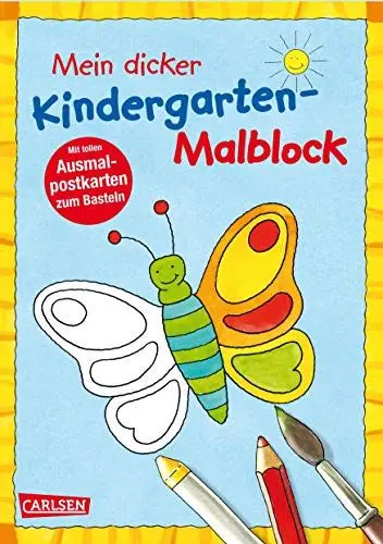 Produktbild: Mein dicker Kindergarten-Malblock: Für Jungen und Mädchen ab 3 Jahren mit großen Malvorlagen und Postkarten zum Ausmalen