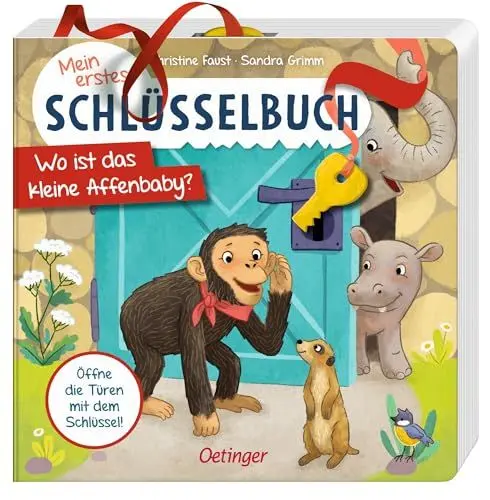 Produktbild: Mein erstes Schlüsselbuch. Wo ist das kleine Affenbaby?: Spielbuch über Tiere im Zoo mit Schlüssel und Türklappen zum Öffnen für Kinder ab 2 Jahren