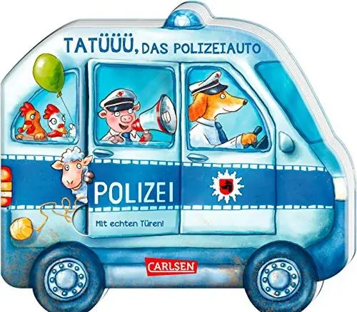 Produktbild: Mein kleiner Fahrzeugspaß: Tatüüü, das Polizeiauto: Lustiges Reimebuch mit Klappen in Autoform - ab 18 Monaten