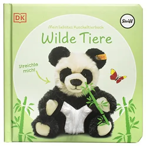 Produktbild: Mein liebstes Kuscheltierbuch. Wilde Tiere: Pappbilderbuch mit Fühlelementen und Fotos von Steiff Tieren für Kinder ab 6 Monaten